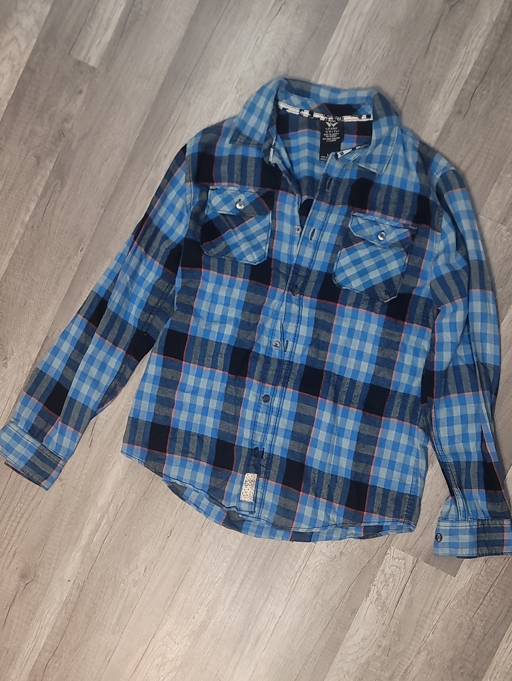 Shaun White Blue Plaid Button-Down Shirt for Kids
